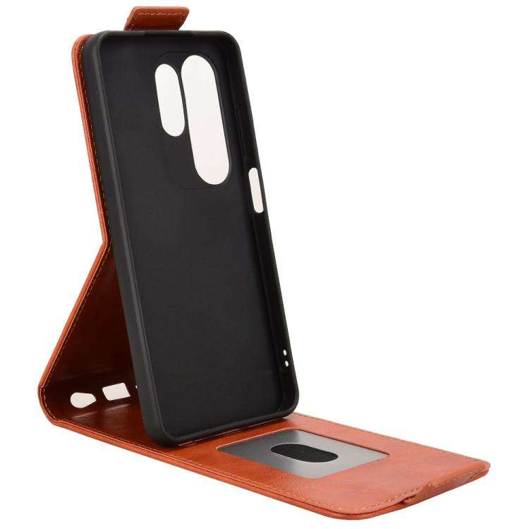 For Doogee Note 56X / Note 56X Pro Magnetic Vertical Flip Leather Phone Case with Buckle(Brown)