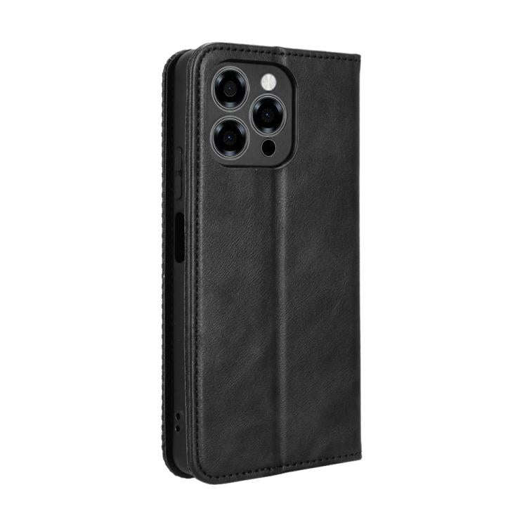 For Doogee Note 58 / Note 58 Pro Magnetic Buckle Retro Texture Leather Phone Case(Black)