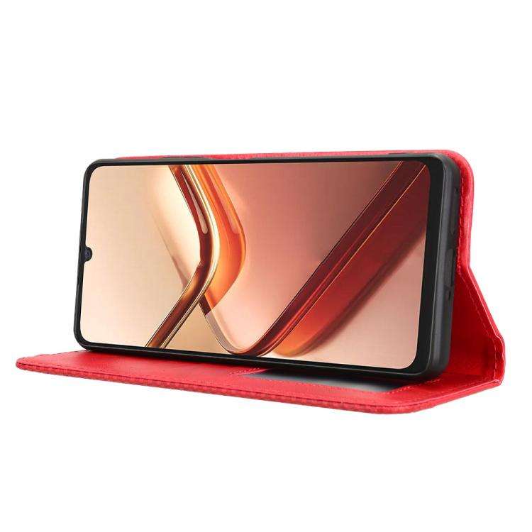 For Doogee Note 58 / Note 58 Pro Magnetic Buckle Retro Texture Leather Phone Case(Red)
