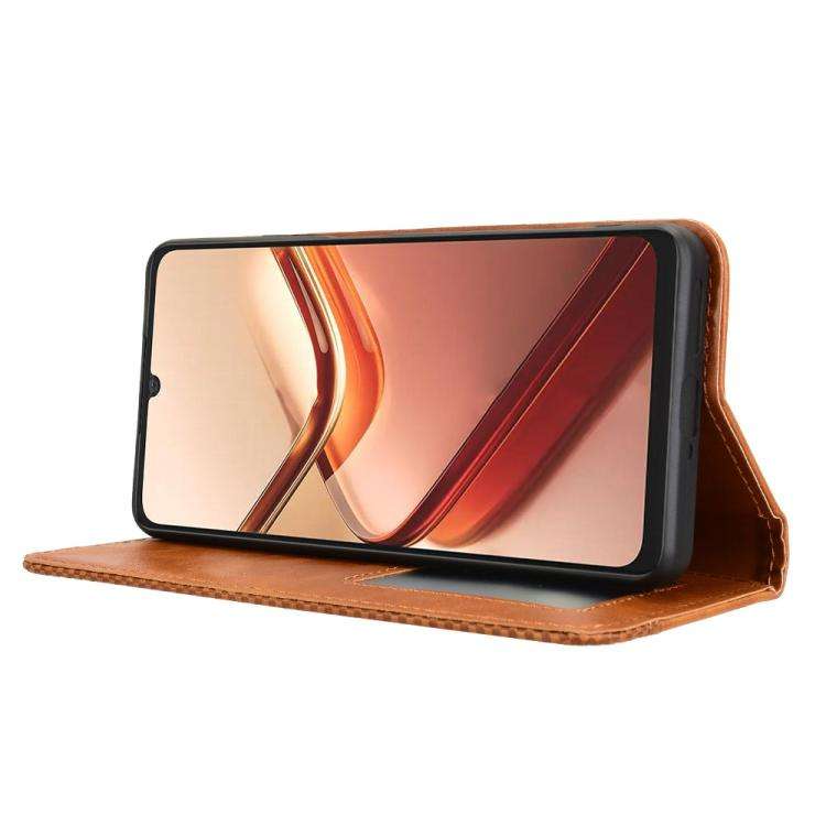 For Doogee Note 58 / Note 58 Pro Magnetic Buckle Retro Texture Leather Phone Case(Brown)