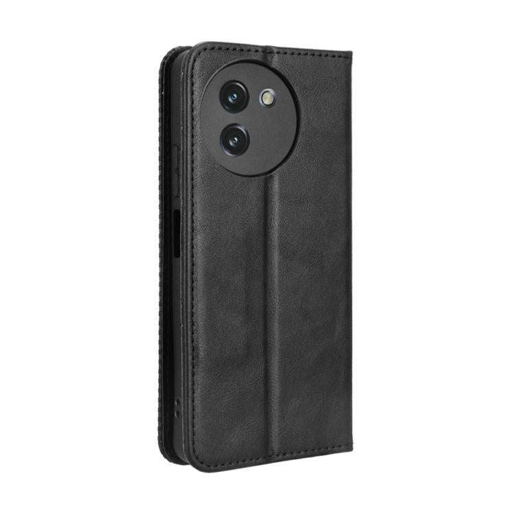 For Doogee Note 59 / Note 59 Pro Magnetic Buckle Retro Texture Leather Phone Case(Black)