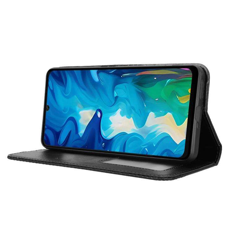 For Doogee Note 59 / Note 59 Pro Magnetic Buckle Retro Texture Leather Phone Case(Black)