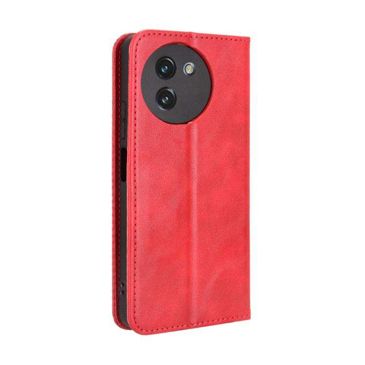 For Doogee Note 59 / Note 59 Pro Magnetic Buckle Retro Texture Leather Phone Case(Red)