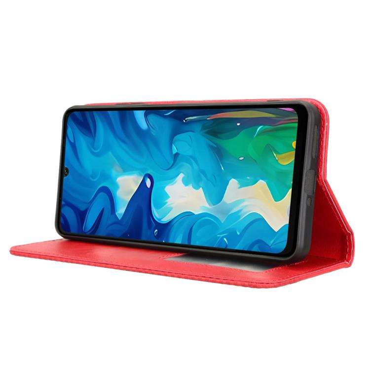 For Doogee Note 59 / Note 59 Pro Magnetic Buckle Retro Texture Leather Phone Case(Red)