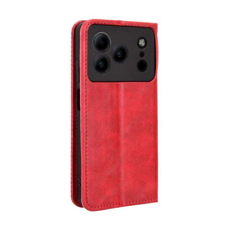 For Doogee Note 56 / Note 56 Pro Magnetic Buckle Retro Texture Leather Phone Case(Red)