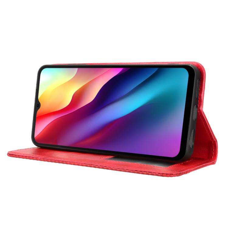 For Doogee Note 56 / Note 56 Pro Magnetic Buckle Retro Texture Leather Phone Case(Red)