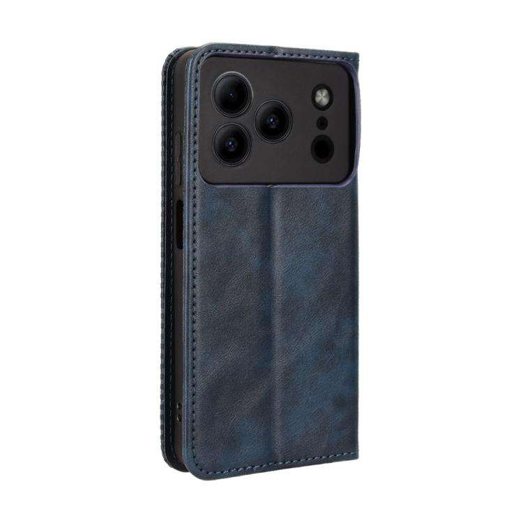 For Doogee Note 56 / Note 56 Pro Magnetic Buckle Retro Texture Leather Phone Case(Blue)