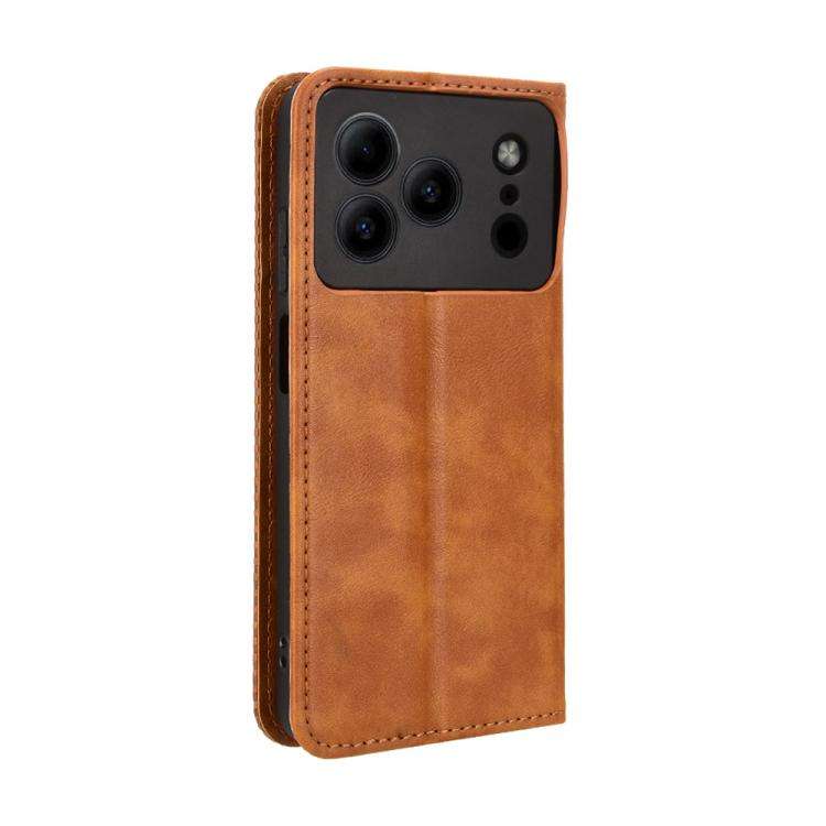 For Doogee Note 56 / Note 56 Pro Magnetic Buckle Retro Texture Leather Phone Case(Brown)