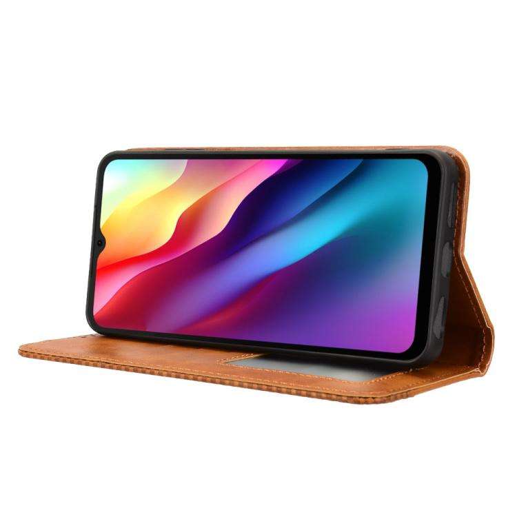 For Doogee Note 56 / Note 56 Pro Magnetic Buckle Retro Texture Leather Phone Case(Brown)