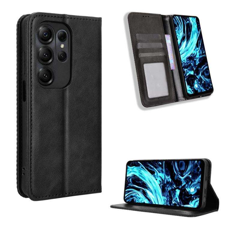 For Doogee Note 56X / Note 56X Pro Magnetic Buckle Retro Texture Leather Phone Case(Black)