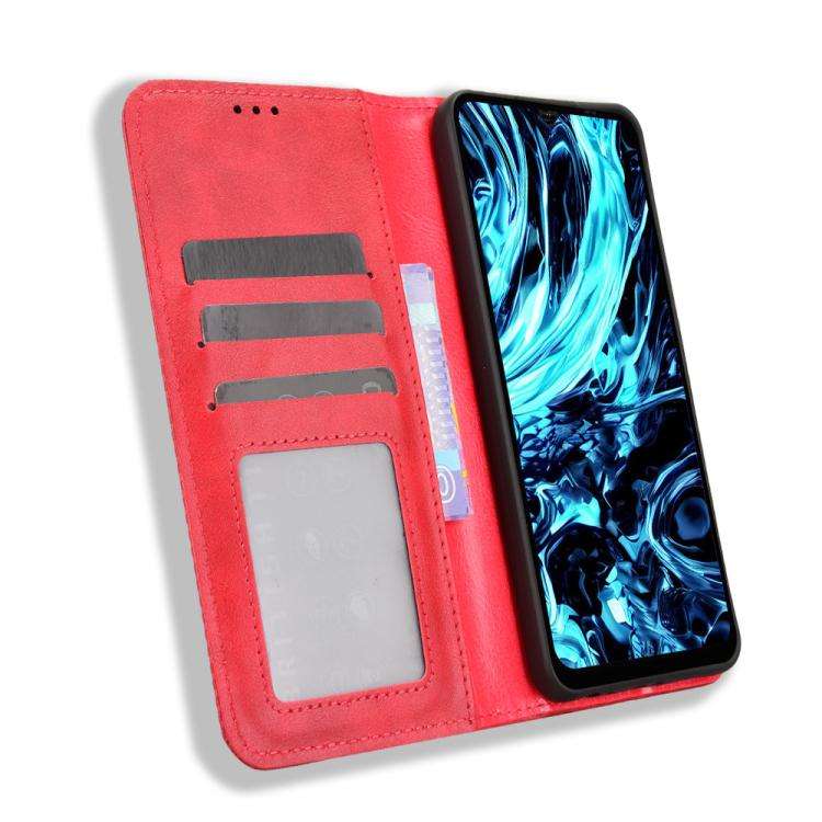 For Doogee Note 56X / Note 56X Pro Magnetic Buckle Retro Texture Leather Phone Case(Red)