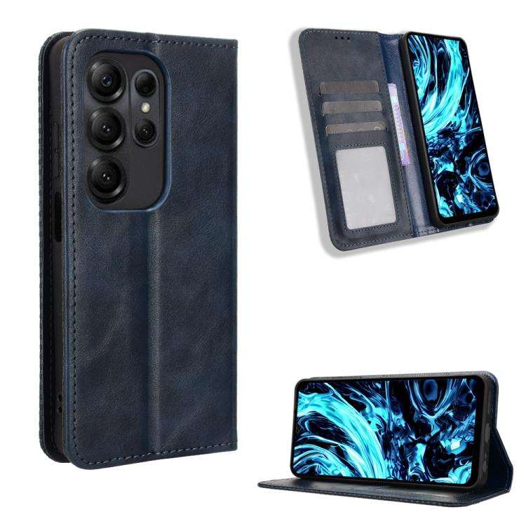 For Doogee Note 56X / Note 56X Pro Magnetic Buckle Retro Texture Leather Phone Case(Blue)