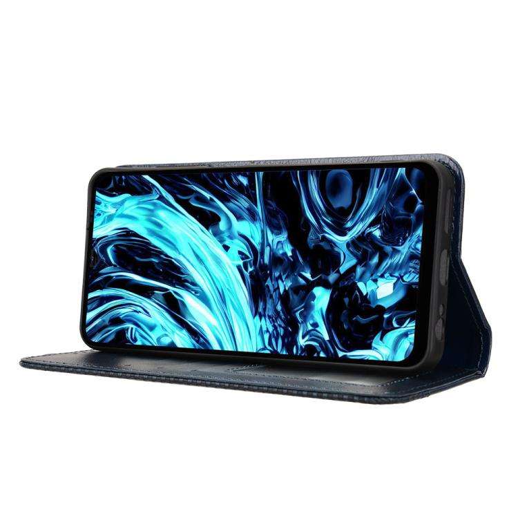 For Doogee Note 56X / Note 56X Pro Magnetic Buckle Retro Texture Leather Phone Case(Blue)
