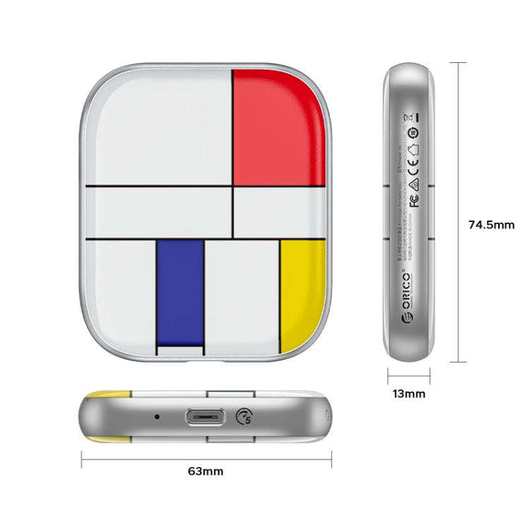 ORICO-H5 2.5 inch Mondrian-Inspired Portable Type-C External SSD, Memory:128GB