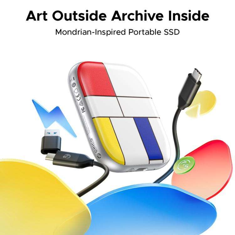 ORICO-H5 2.5 inch Mondrian-Inspired Portable Type-C External SSD, Memory:128GB