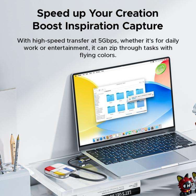 ORICO-H5 2.5 inch Mondrian-Inspired Portable Type-C External SSD, Memory:128GB