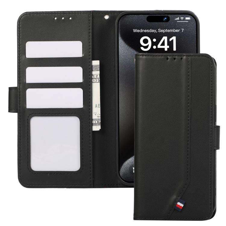 For Honor 600 / 600 Pro Global ABEEL Delicate Texture Splicing RFID Leather Phone Case(Black)