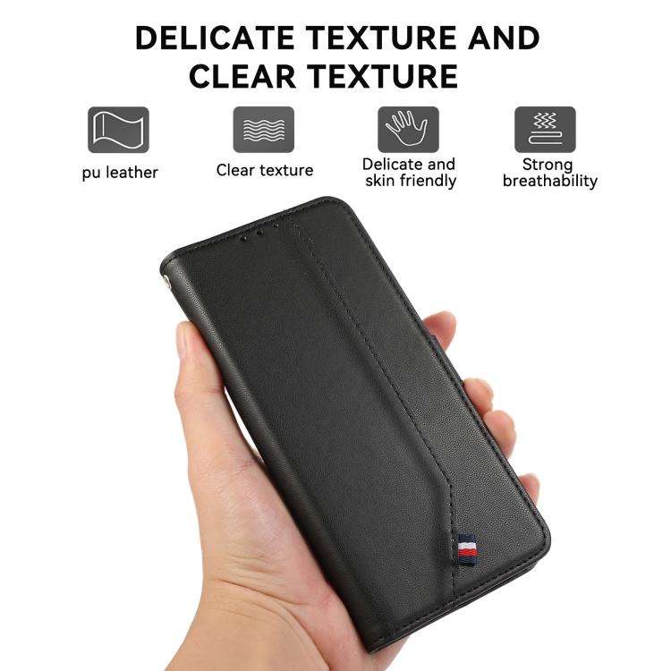 For Honor 600 / 600 Pro Global ABEEL Delicate Texture Splicing RFID Leather Phone Case(Black)