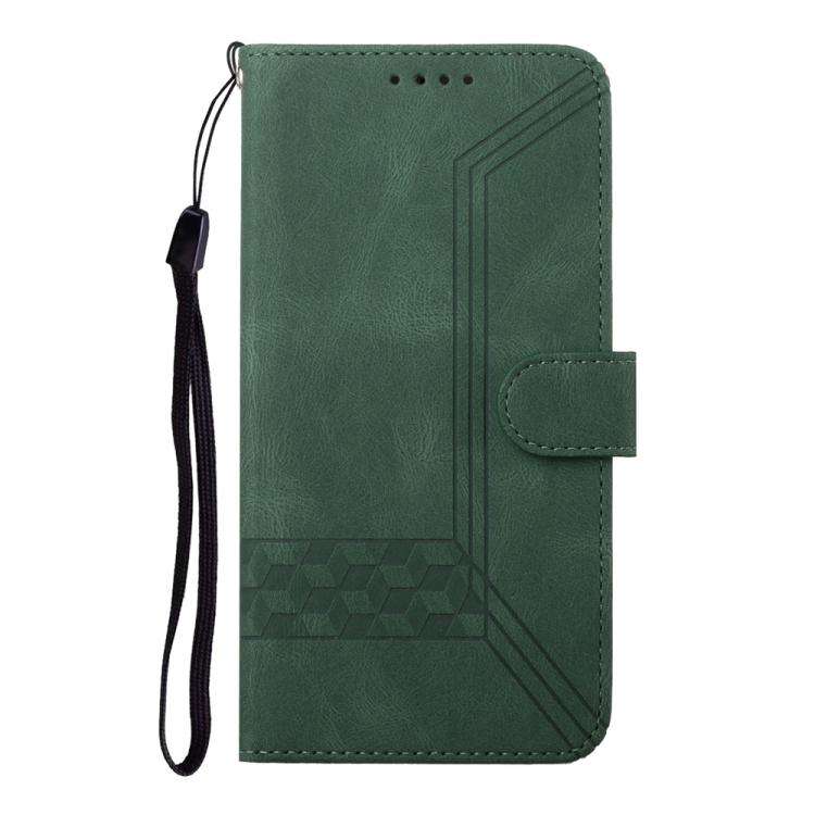 For TCL 60R 5G Cubic Skin Feel Flip Leather Phone Case(Green)