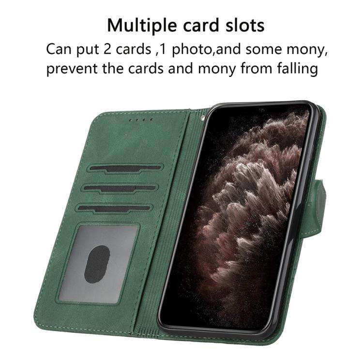 For TCL 60R 5G Cubic Skin Feel Flip Leather Phone Case(Green)