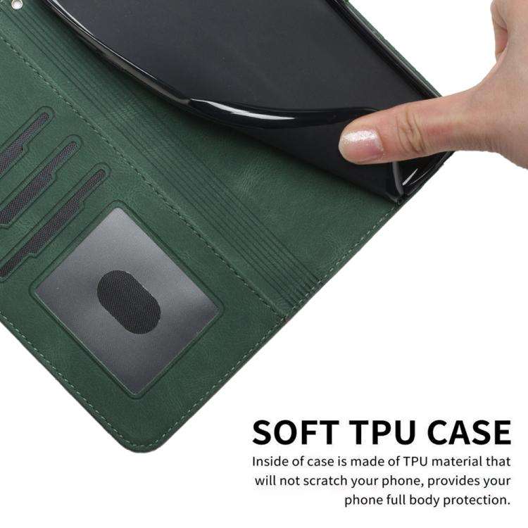 For TCL 60R 5G Cubic Skin Feel Flip Leather Phone Case(Green)