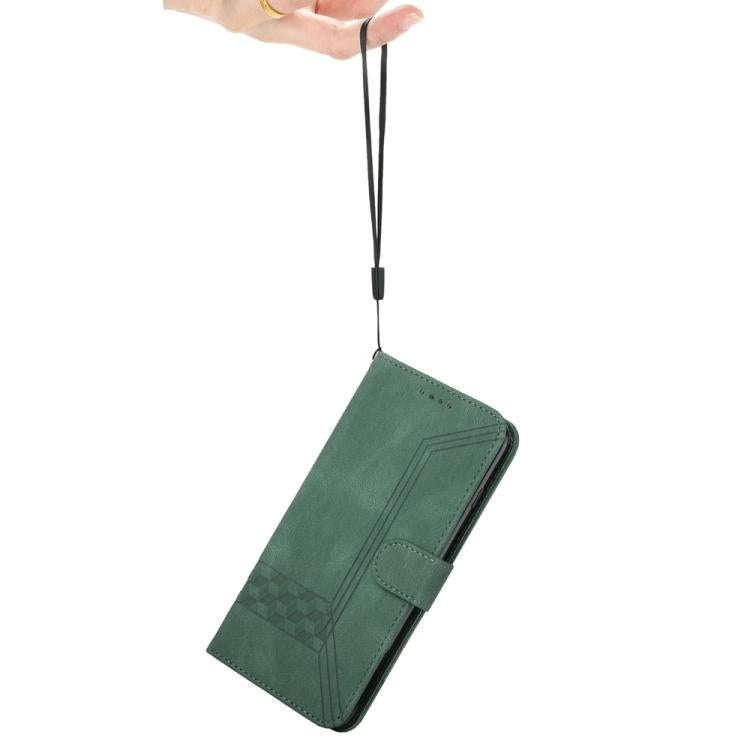 For TCL 60R 5G Cubic Skin Feel Flip Leather Phone Case(Green)