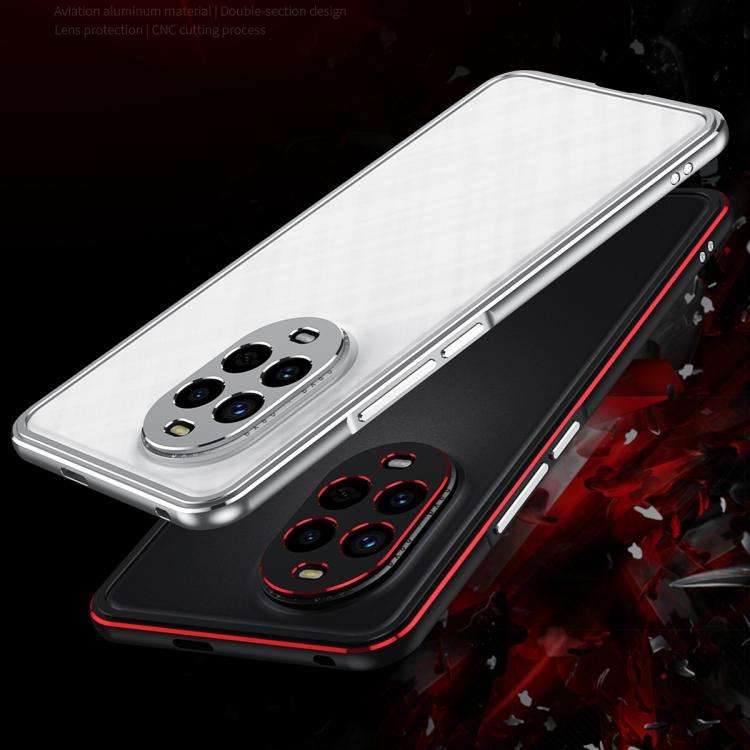 For Huawei nova 13 Pro Aurora Series Lens Protector + Metal Frame Phone Case(Black Silver)
