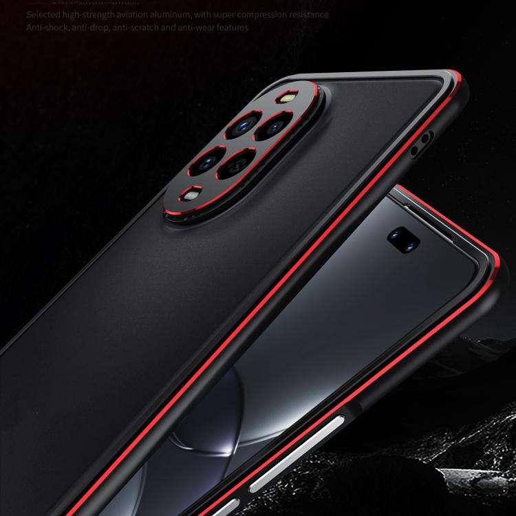 For Huawei nova 13 Pro Aurora Series Lens Protector + Metal Frame Phone Case(Black Silver)