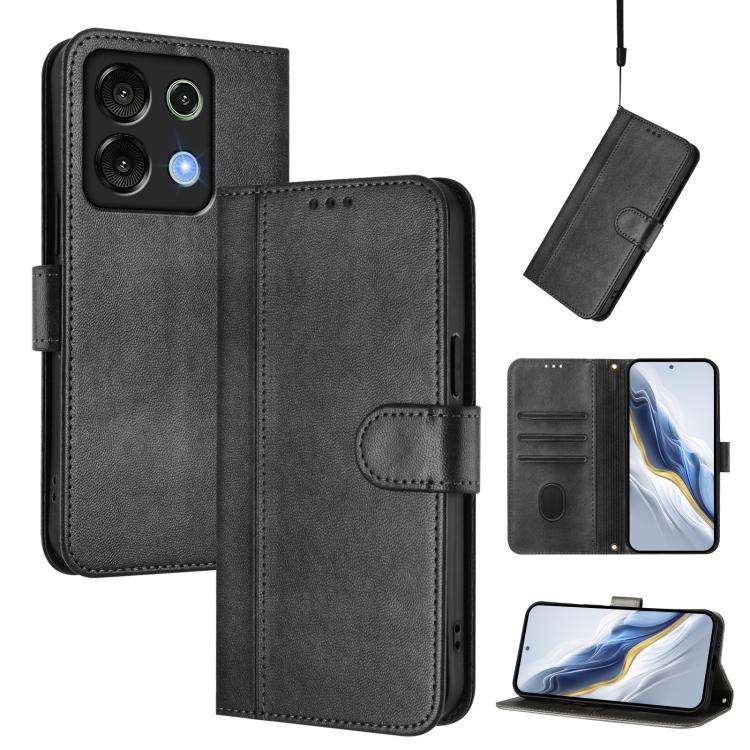 For UMIDIGI G9 5G / Note 9 5G Line Splicing Buckle Retro Leather Phone Case(Black)