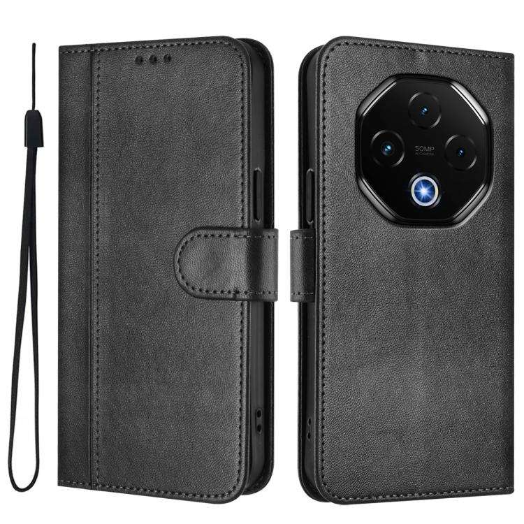 For UMIDIGI G100 Pro Line Splicing Buckle Retro Leather Phone Case(Black)