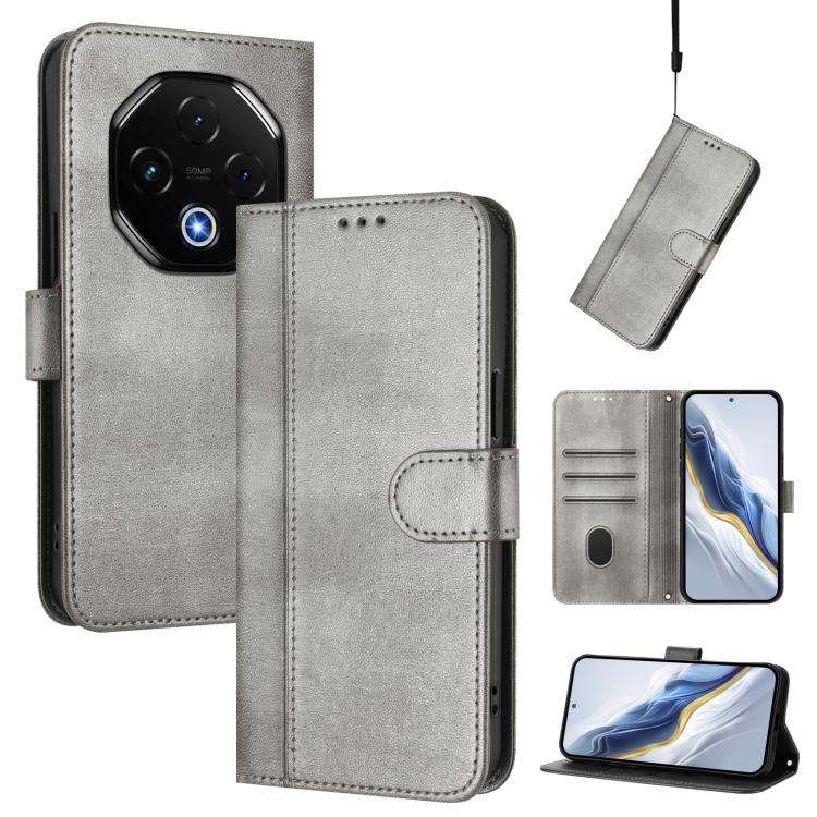 For UMIDIGI G100 Pro Line Splicing Buckle Retro Leather Phone Case(Grey)