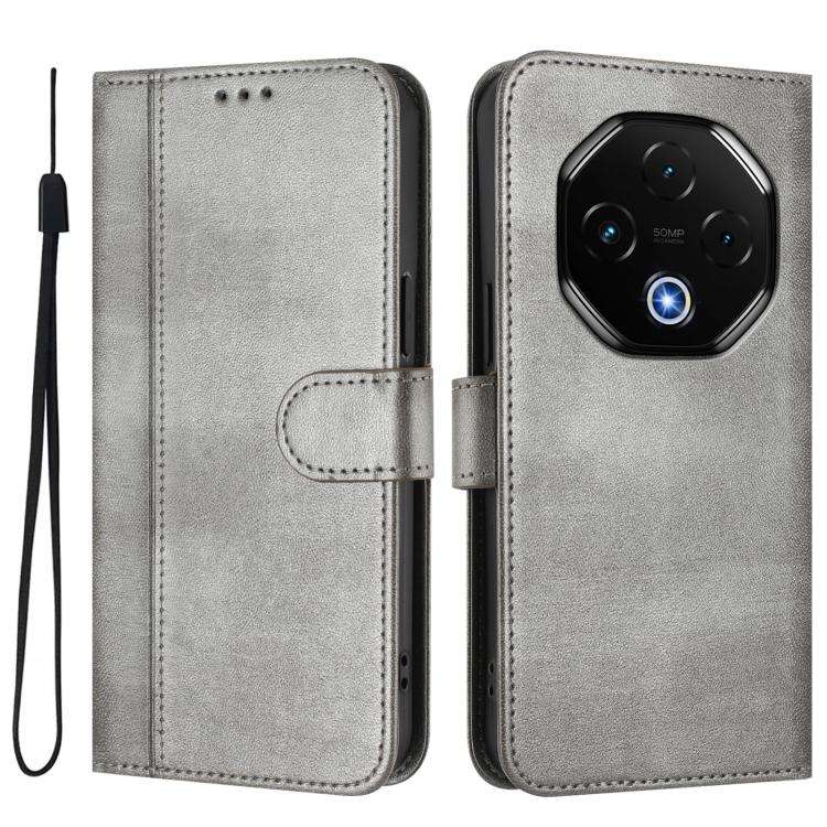 For UMIDIGI G100 Pro Line Splicing Buckle Retro Leather Phone Case(Grey)