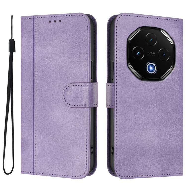 For UMIDIGI G100 Pro Line Splicing Buckle Retro Leather Phone Case(Purple)