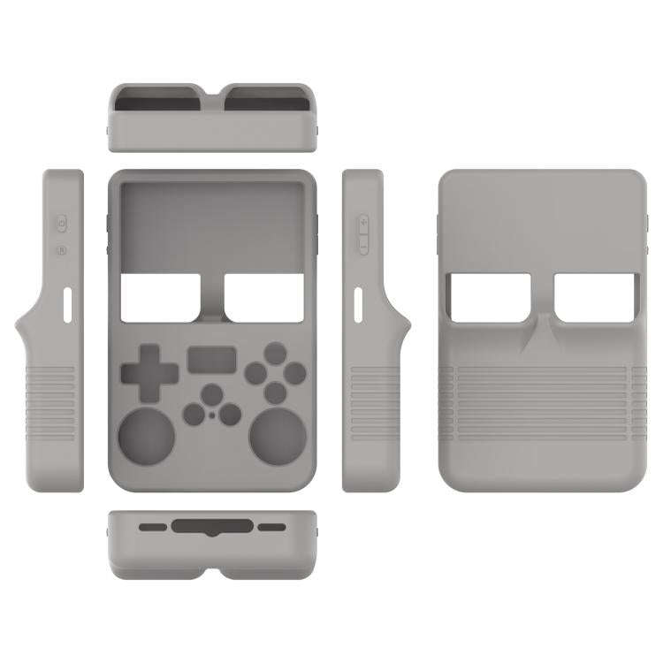 For ANBERNIC R36S Silicone Handheld Game Console Protective Case(Grey)