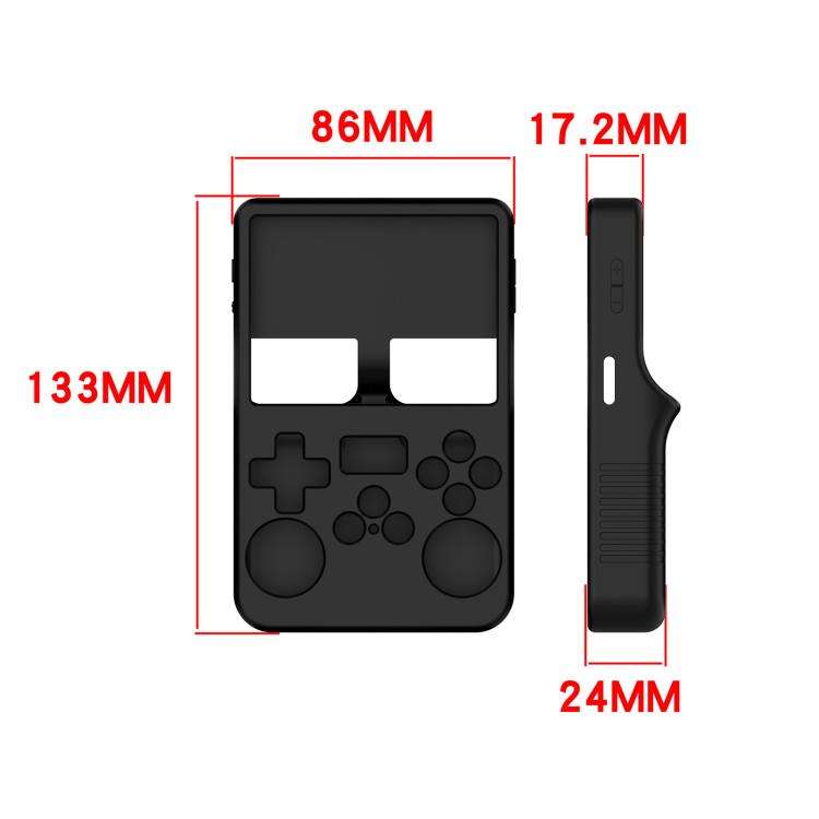 For ANBERNIC R36S Silicone Handheld Game Console Protective Case(Dark Blue)