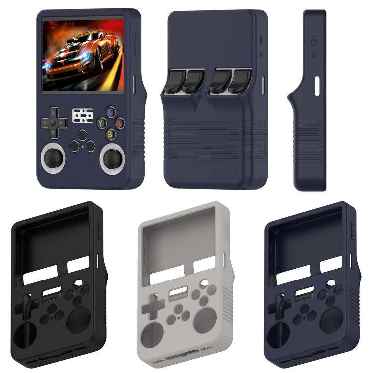 For ANBERNIC R36S Silicone Handheld Game Console Protective Case(Dark Blue)