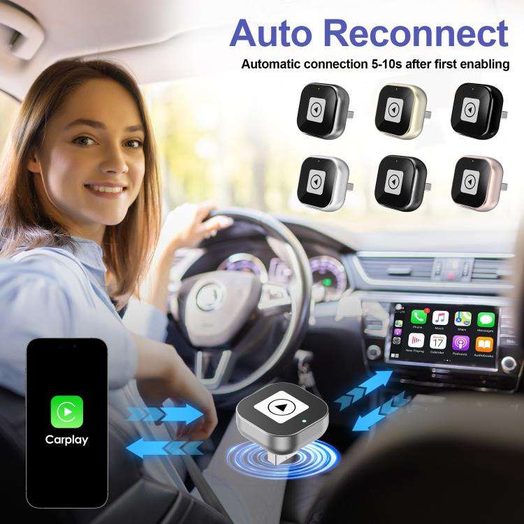 2 in 1 mini USB Wired to Wireless Car CarPlay / Android Auto Box Adapter(Silver)