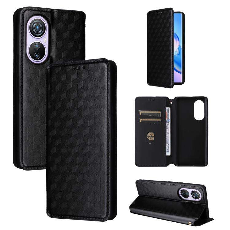 For Blackview A200 Pro Cubic Grid Texture Flip Leather Phone Case(Black)