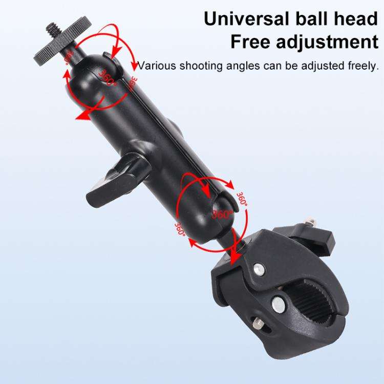 Universal Action Camera Bicycle Handlebar Clamp, Size:S 15.5cm(Black)