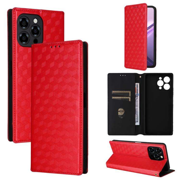 For Doogee Note 58 / Note 58 Pro Cubic Grid Texture Flip Leather Phone Case(Red)