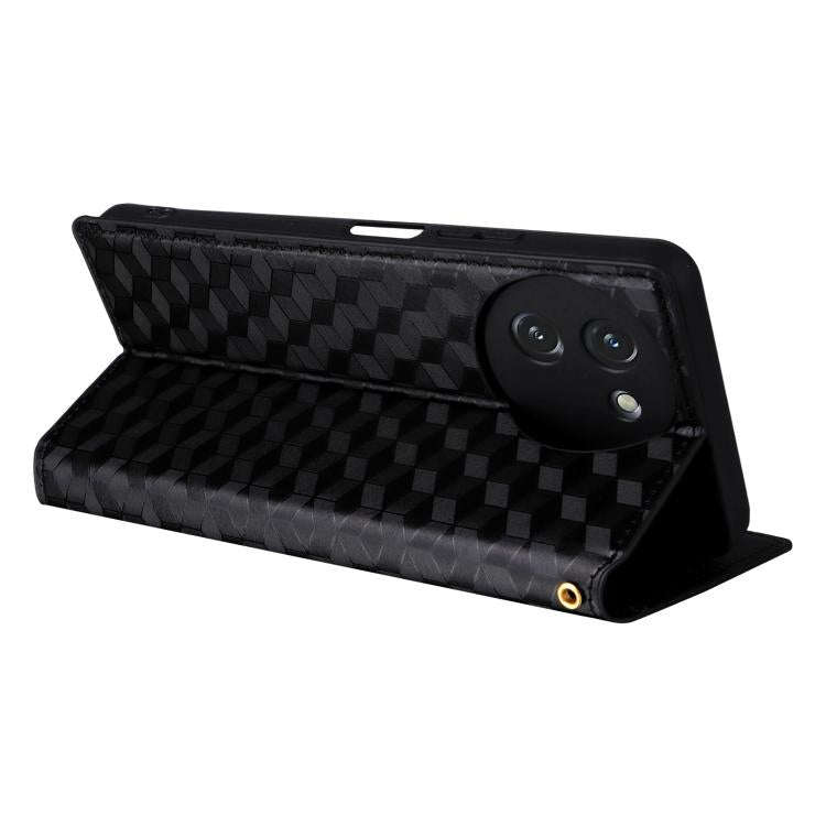 For Doogee Note 59 / Note 59 Pro Cubic Grid Texture Flip Leather Phone Case(Black)