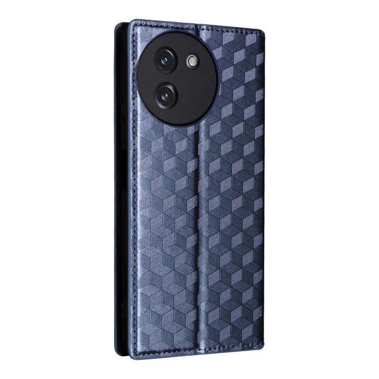 For Doogee Note 59 / Note 59 Pro Cubic Grid Texture Flip Leather Phone Case(Blue)