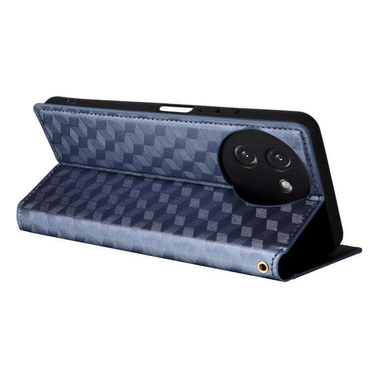 For Doogee Note 59 / Note 59 Pro Cubic Grid Texture Flip Leather Phone Case(Blue)