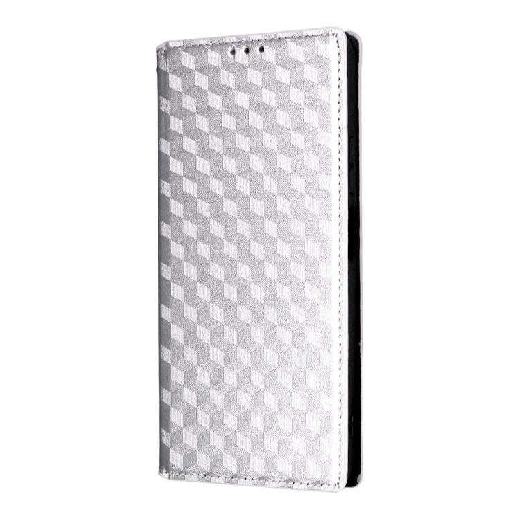 For Doogee Note 59 / Note 59 Pro Cubic Grid Texture Flip Leather Phone Case(Silver)