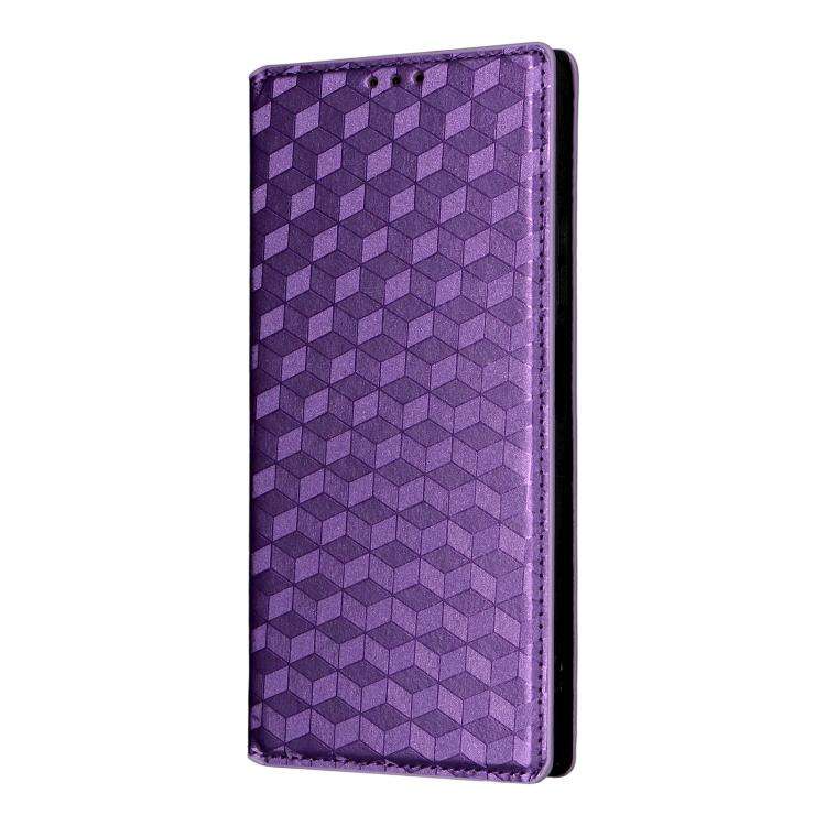 For Doogee Note 59 / Note 59 Pro Cubic Grid Texture Flip Leather Phone Case(Purple)