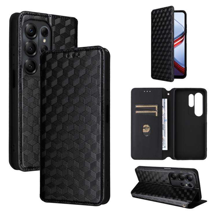 For Doogee Note 56X / Note 56X Pro Cubic Grid Texture Flip Leather Phone Case(Black)
