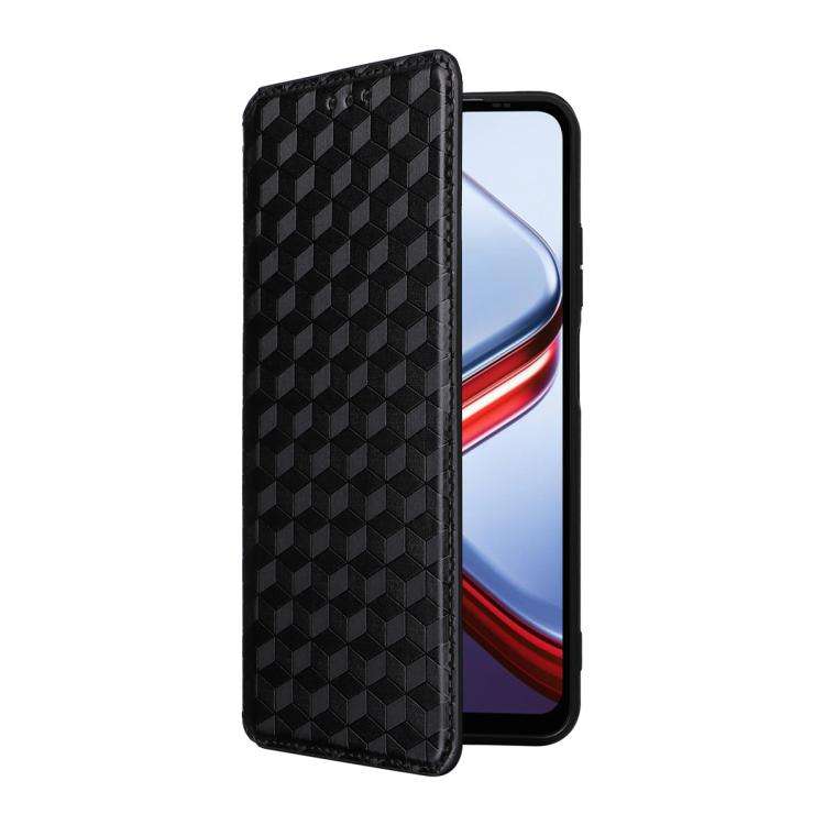 For Doogee Note 56X / Note 56X Pro Cubic Grid Texture Flip Leather Phone Case(Black)