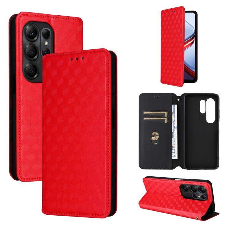 For Doogee Note 56X / Note 56X Pro Cubic Grid Texture Flip Leather Phone Case(Red)