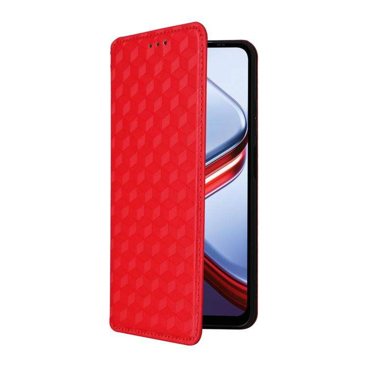 For Doogee Note 56X / Note 56X Pro Cubic Grid Texture Flip Leather Phone Case(Red)
