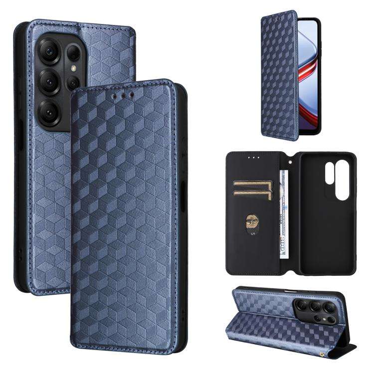 For Doogee Note 56X / Note 56X Pro Cubic Grid Texture Flip Leather Phone Case(Blue)